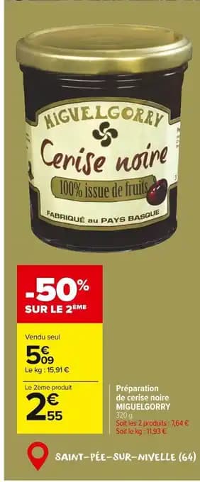 MIGUELGORRY Préparation de cerise noire 320 g