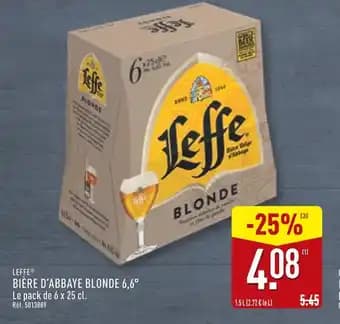 LEFFE Bière d'abbaye blonde 6,6°