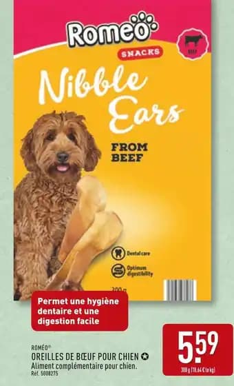 ROMEO Oreilles de bœuf pour chien