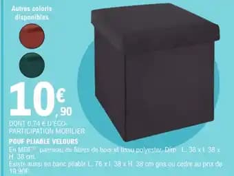 Promotion Exclusives de 10
Pouf : Découvrez l'Offre incontournable