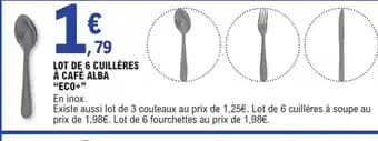 ECO+ Lot de 6 cuillères à café alba