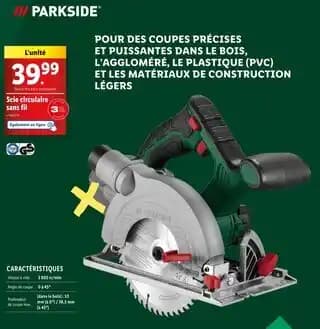 Parkside Scie circulaire sans fil