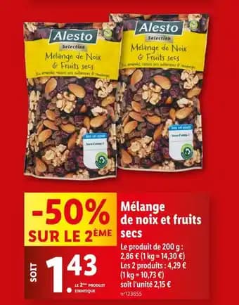 ALESTO Mélange de noix et fruits secs