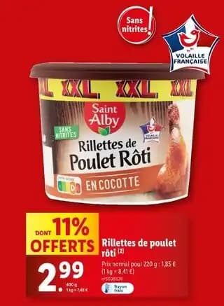 SAINT ALBY Rillettes de Poulet Rôti