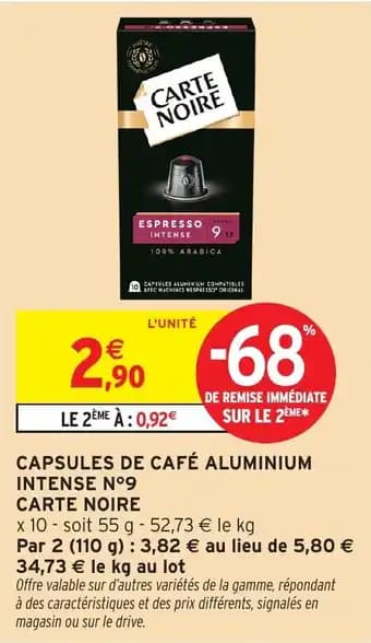 Promotion Exclusives de 21
Carte noire : Découvrez l'Offre incontournable