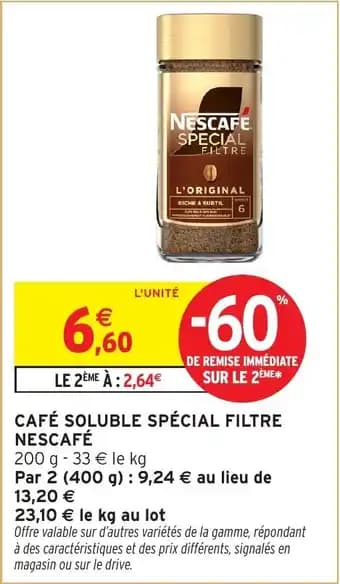 Café soluble spécial filtre nescafé