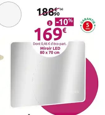 Miroir LED Renzo 80 x 70 cm x ép. 5 mm