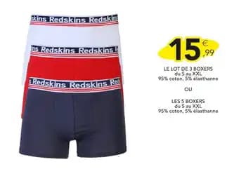 REDSKINS Le lot de 3 boxers