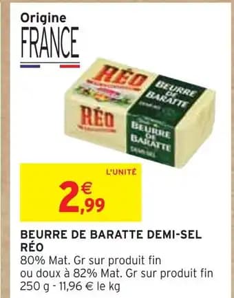 Promotion Exclusives de 9
Beurre de baratte : Découvrez l'Offre incontournable
