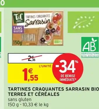 TERRES ET CÉRÉALES Tartines craquantes sarrasin bio