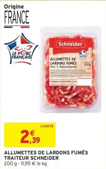 Allumettes de lardons fumes traiteur schneider 200 g