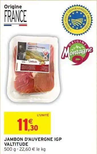 Jambon d'auvergne igp valtitude