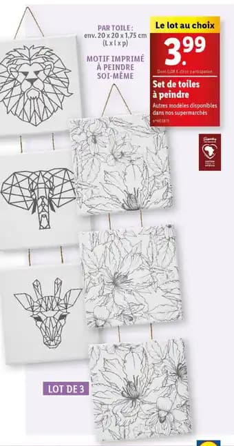 Crelando set de toiles a peindre