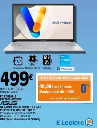 ASUS Vivobook PC PORTABLE R1700ZA-BX095W