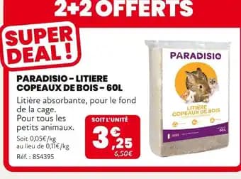 PARADISIO Litiere copeaux de bois 60l