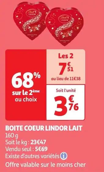 Boite coeur lindor lait 160 g