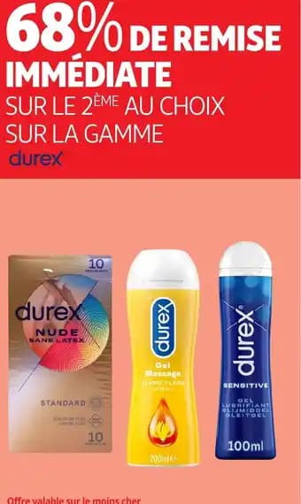 Promotion Exclusives de 2
Durex : Découvrez l'Offre incontournable