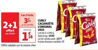 Vico curly cacahuète l'original 2 x 100 g