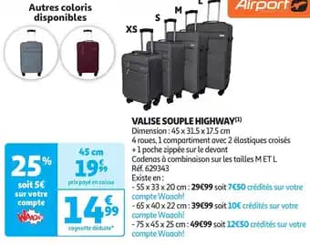 Valise souple highway 45 cm