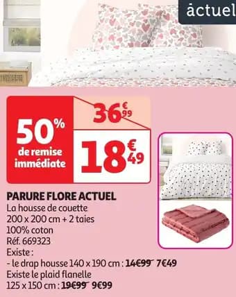 Actuel parure flore 200 x 200 cm