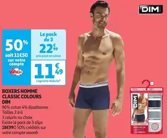 DIM Boxers homme classic colours