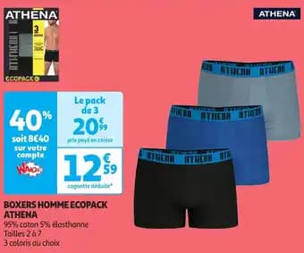 Athena boxers homme ecopack