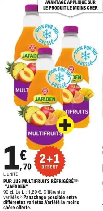 "JAFADEN" Pur jus multifruits réfrigéré 90 cl