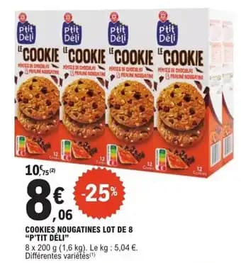 "P'TIT DÉLI" Cookies nougatines lot de 8 1.6 kg