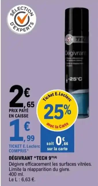 "TECH 9" Dégivrant 400 ml