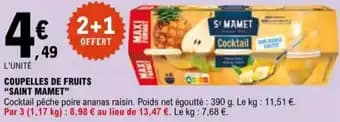 "SAINT MAMET" Coupelles de fruits 390 g