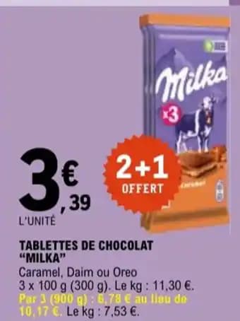 "MILKA" Tablettes de chocolat 300 g