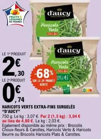 "D'AUCY" Haricots verts extra-fins surgelés 750 g