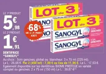 "SANOGYL" Dentifrice 225 ml