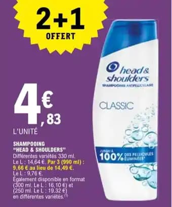 Promotion Exclusives de 7
Head&shoulders shampooing : Découvrez l'Offre incontournable