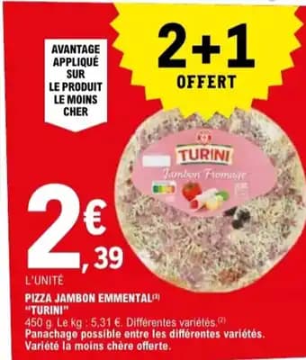 "TURINI" Pizza jambon emmental 450 g