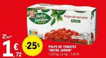 "NOTRE JARDIN" Pulpe de tomates 1.20 kg