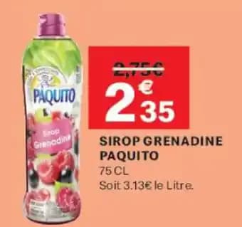 PAQUITO Sirop grenadine 75 cl