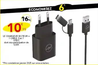 Promotion Exclusives de 3
Chargeur secteur : Découvrez l'Offre incontournable