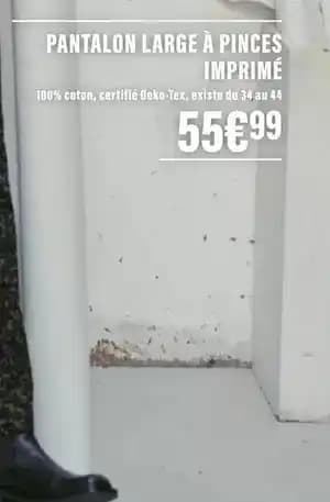 Pantalon large à pinces imprimé