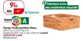 SPACEO Panier kub jacinthe d'eau