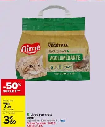 AIME Litière pour chats 5 L