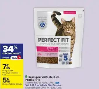 PERFECT FIT Repas pour chats stérilisés 1.4 kg