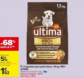 ULTIMA Croquettes pour petit chiens <10 kg, PRO+ 1.1 kg