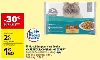 CARREFOUR COMPANINO EXPERT Bouchées pour chat Senior