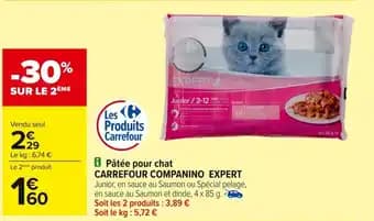 CARREFOUR COMPANINO EXPERT Pâtée pour chat