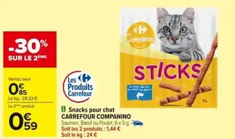 CARREFOUR COMPANINO Snacks pour chat