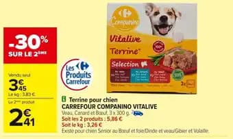 CARREFOUR COMPANINO VITALIVE Terrine pour chien