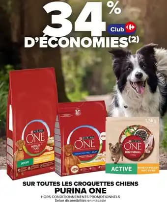 PURINA ONE Sur toutes les croquettes chiens