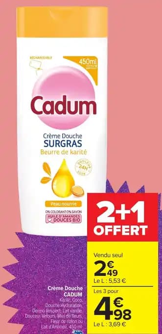 Cadum Crème Douche 450 ml