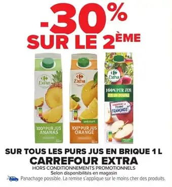 EXTRA PURS JUS EN BRIQUE CARREFOUR 1 l